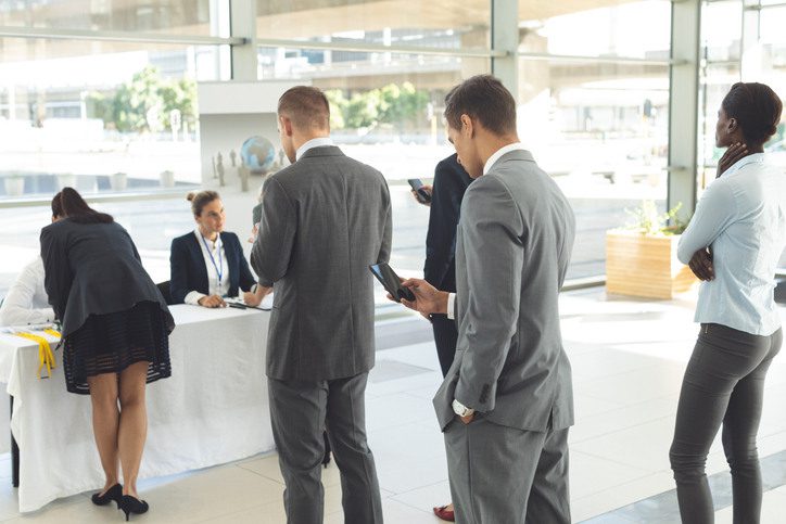 A group of applicants lines up to apply — a clear example of how seasonal hiring strategies can boost productivity and profitability.